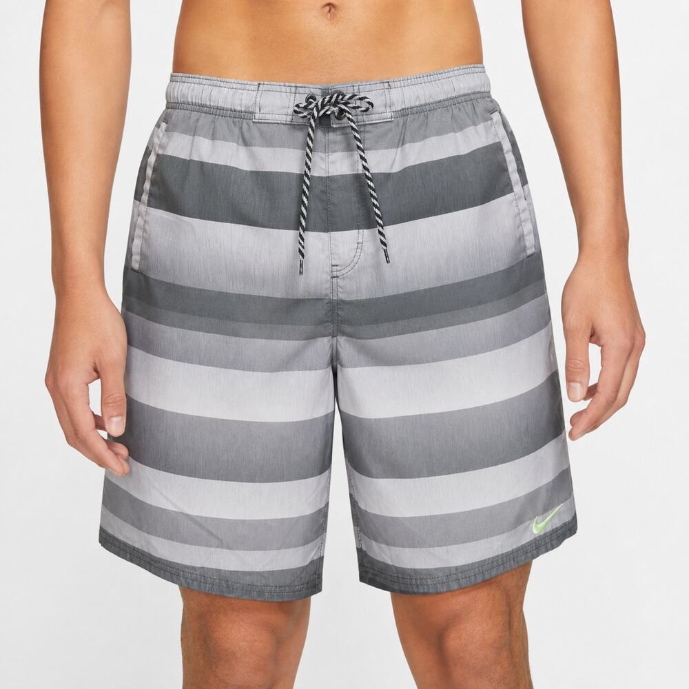 Nike Swim Shorts Mens Large Board Shorts Drawstring Mesh Lined Striped